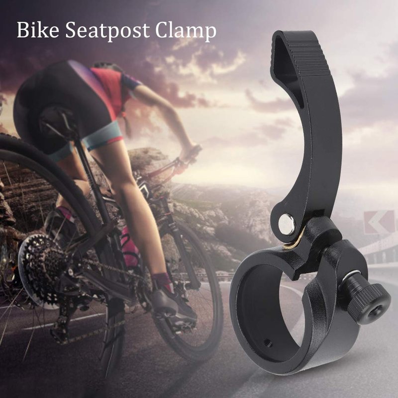 Natudeco 3PCS 40mm Bike Seatpost Clamp Aluminum Alloy Black Lightweight Steel Metal Cycling Seat Bike Universal Quick Release Seatpost for Bicycle Accessory
