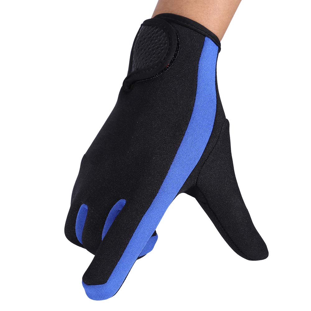 Diving Gloves Neoprene Wetsuits Five Finger Gloves Non Skid Flexible Thermal Material for Snorkeling Swimming Surfing Sailing Kayaking Diving (L Blue)