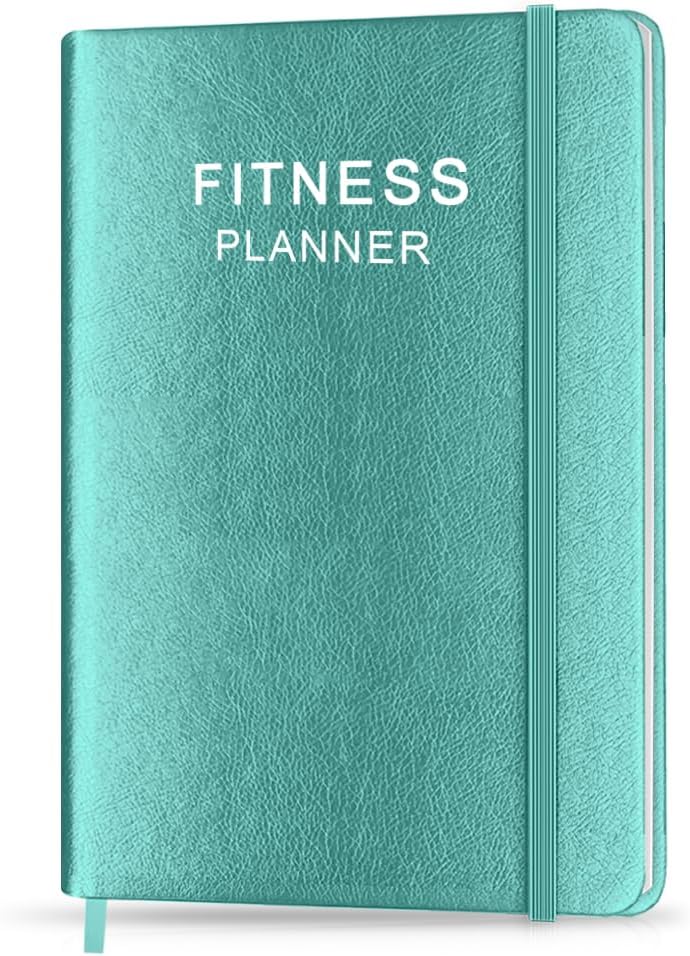 Fitness Planner - A5 Hardcover Workout Journal for Weight Loss & Bodybuilding | Daily Health Tracker in Teal