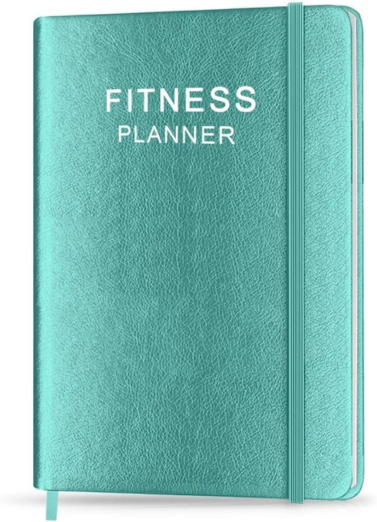 Fitness Planner - A5 Hardcover Workout Journal for Weight Loss & Bodybuilding | Daily Health Tracker in Teal