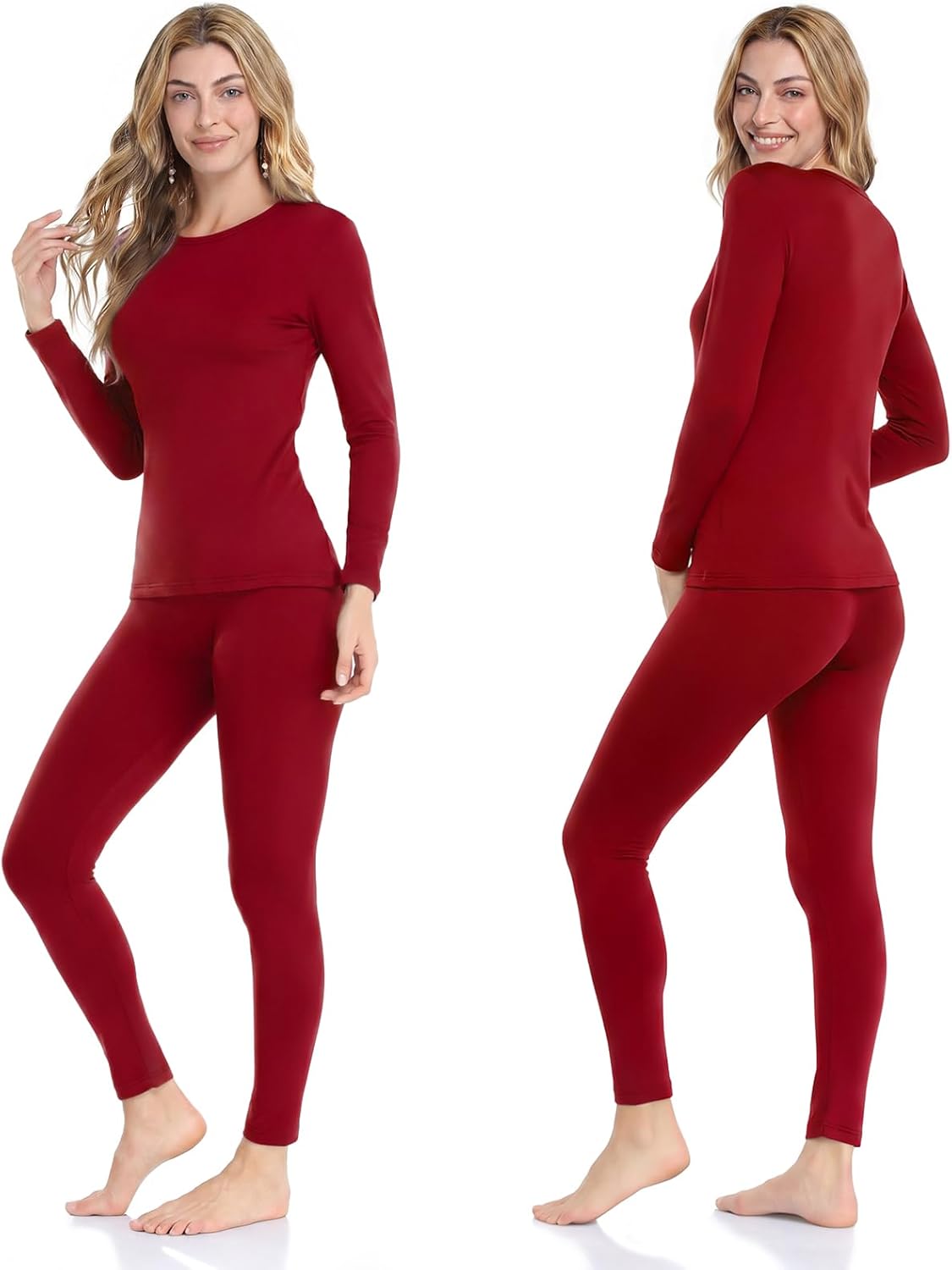 Thermal Underwear for Women - Fleece Lined Long Johns Set | Cold Weather Base Layer