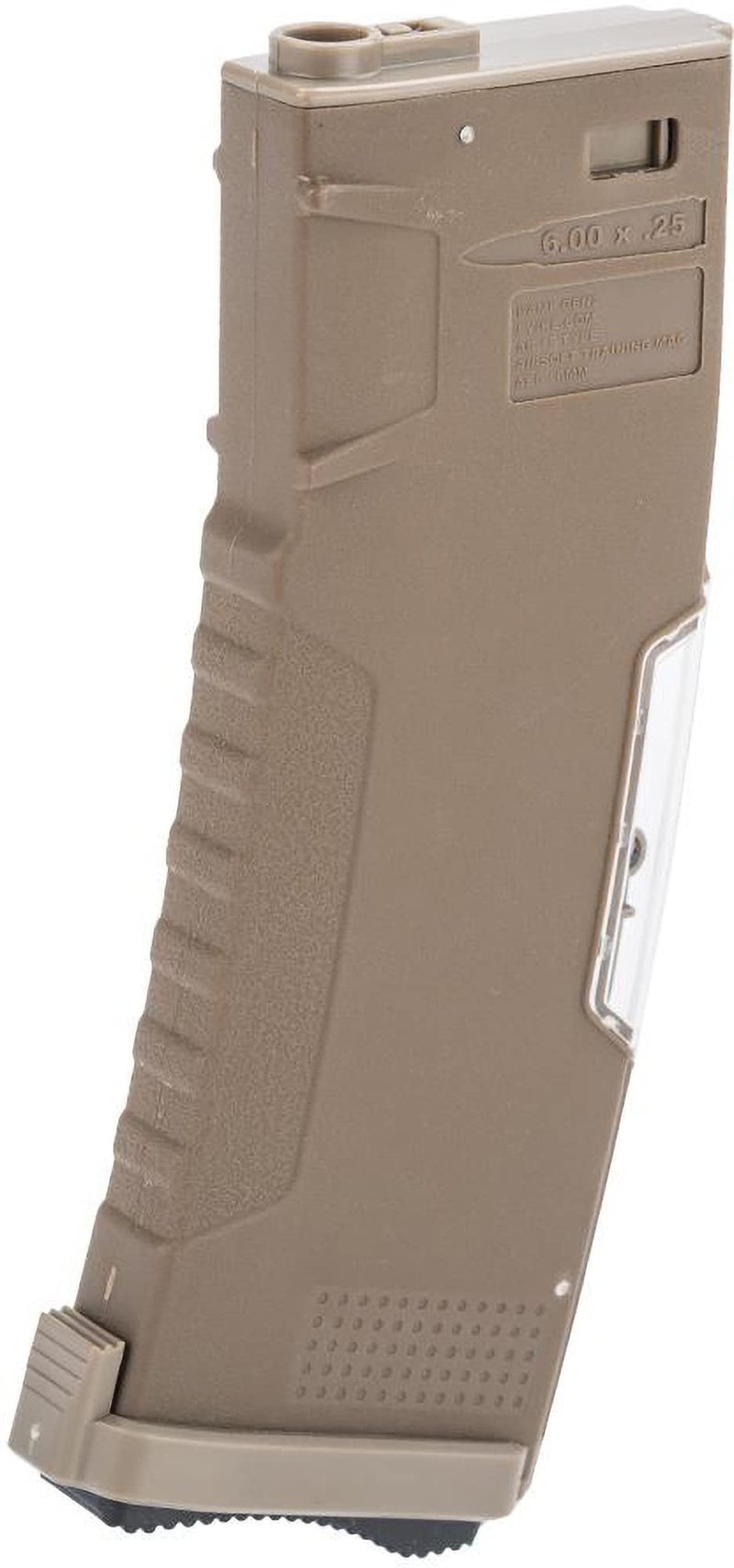 Evike Airsoft - BAMF GEN2 Polymer 190rd Mid-Cap Mag for M4-Style Series Airsoft AEGs (Model: Tan/Single Mag)