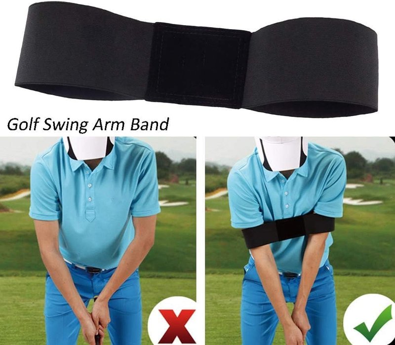 VEASAERS Golf Impact Bags Power Smash Hitting Bag with Arm Band Upgrade Swing Trainer Training Aids Waterproof Durable for Men Women (Yellow)