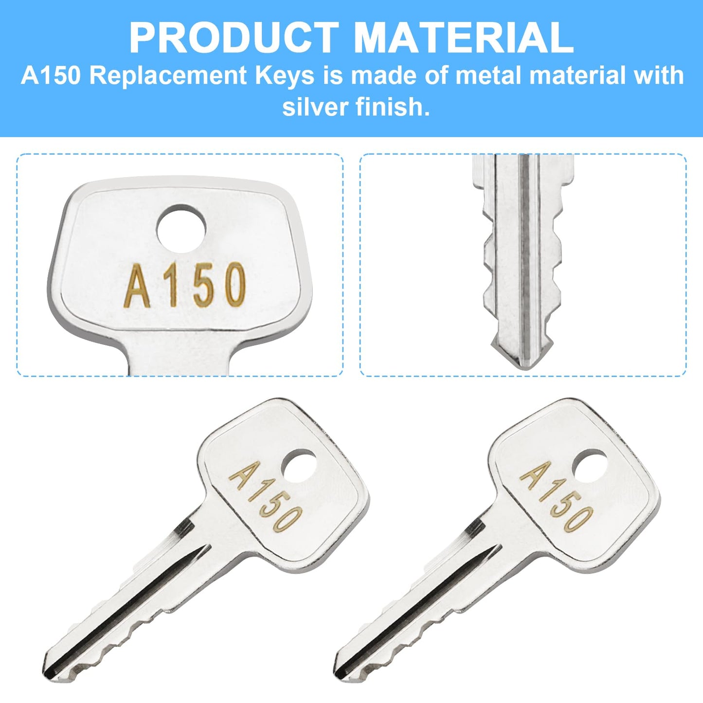 VIDABTE A150 SKS roof Rack Key,Replacement Key for Yakima SKS Ski, Roof, Cargo Box, Carrier Racks and Crossbars.(Code A150-2 pcs)