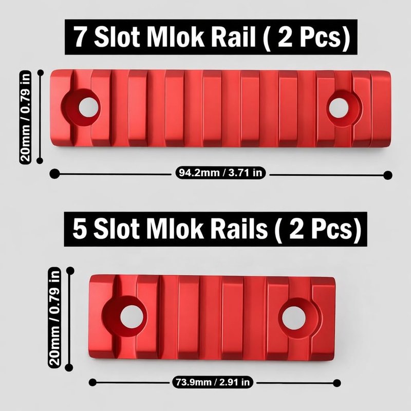 Gotical Combo 5-Slot 7-Slot Rail Picatinny Rail Section Adapter Super Value Pack with Set of Screws Picatinny Rail Combo Accessory
