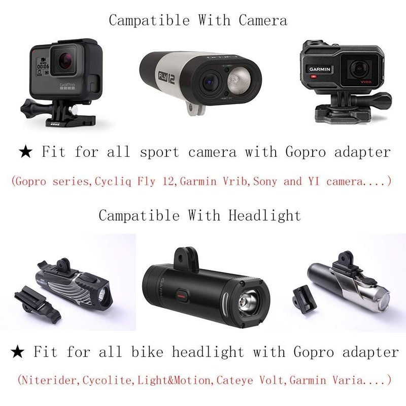Panmout Out Front Combo Extended Mount for Wahoo Elemnt Bolt and Mini, Bike Light Adapter