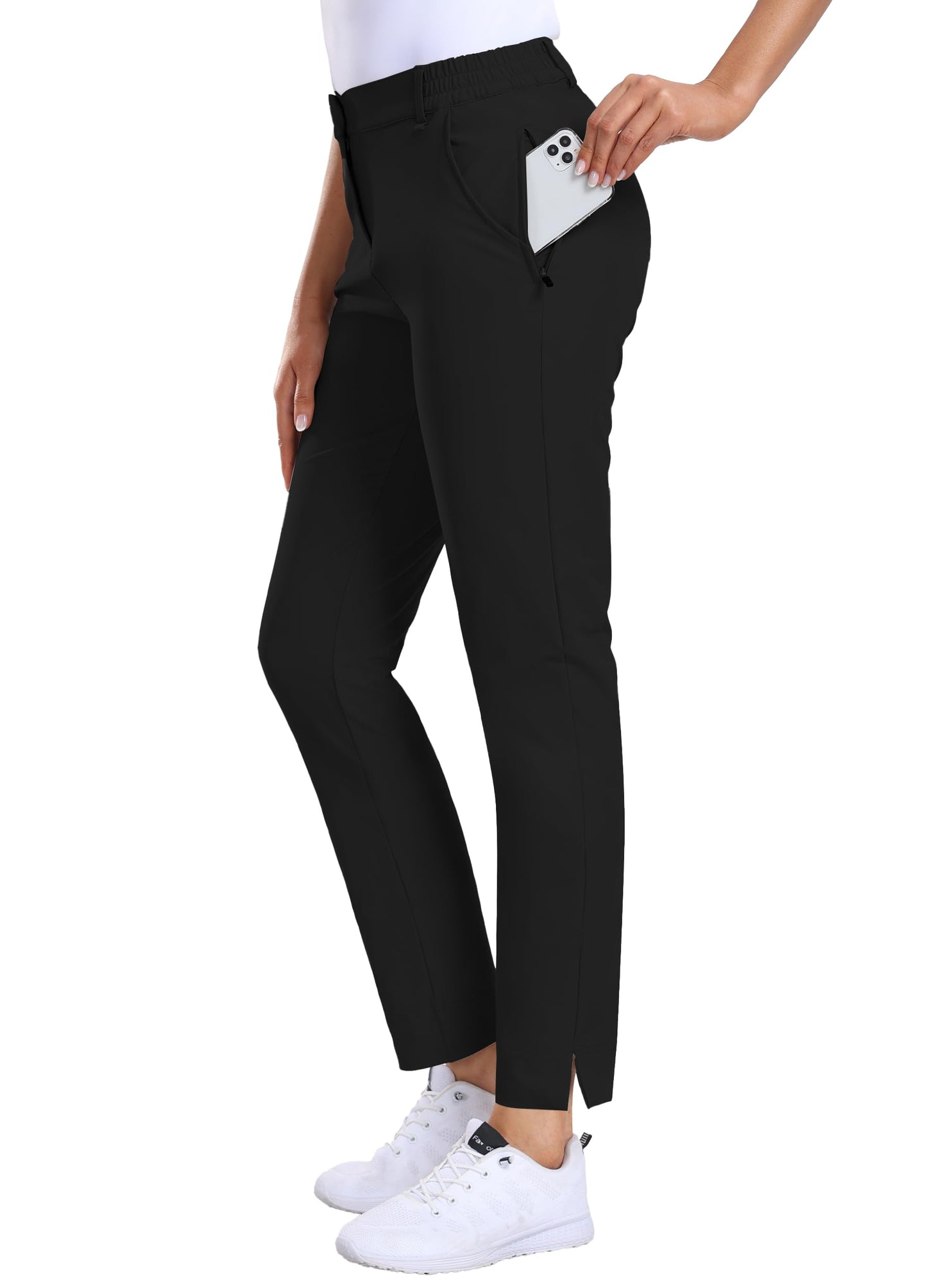 Hiverlay Womens Golf Pants Stretch Work Ankle Pants with Pockets Quick Dry Straight Business Casual Hiking Pants