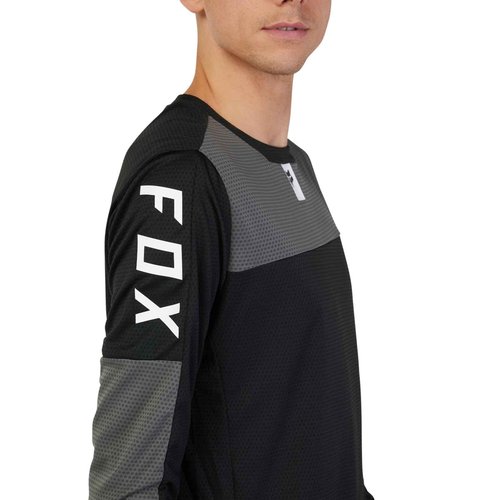 Fox Racing Defend LS Mountain Bike Jersey, Black FOXHEAD, Small