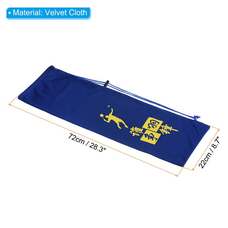 PATIKIL Badminton Racquet Cover Bag, Soft Badminton Racket Pouch Velvet Lining Single Shoulder Drawstring for Badminton Players, Blue
