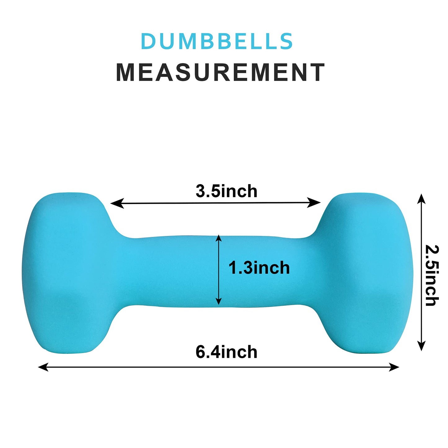 Balelinko Home Gym Equipment Workouts Strength Training Weight Loss Pilates Weights Yoga Sets Free Weights for Women, Men, Seniors and Youth, 3LB Blue, Pair