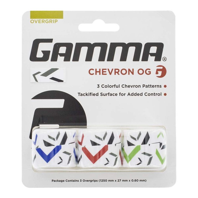 Gamma Chevron Overgrip – Tennis Racket Grip Tape for Comfort & Control – Non-Slip, Absorbent Overgrip for Tennis, Pickleball, Squash, Padel – 3-Pack