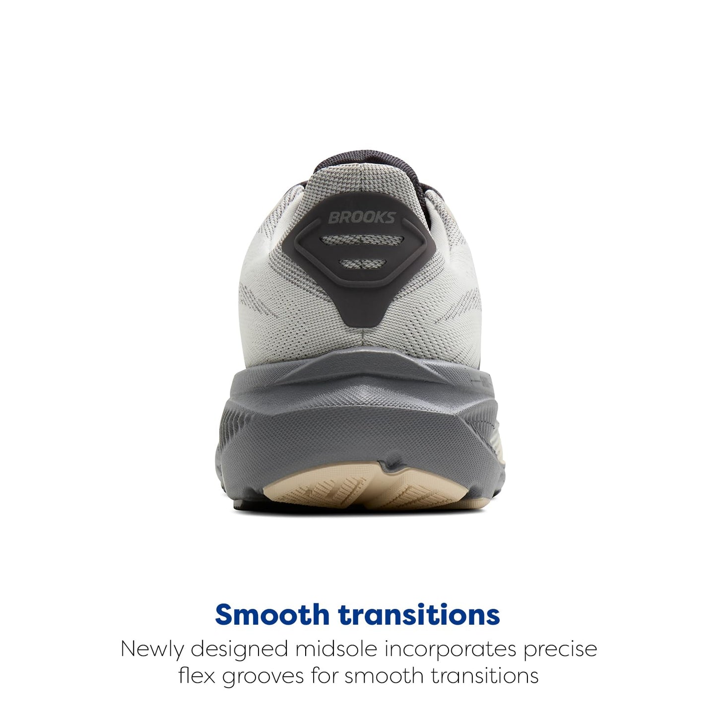 Brooks Men’s Ghost 17 Neutral Running Shoe - Vaporous Grey/Primer/Sand - 11 Medium