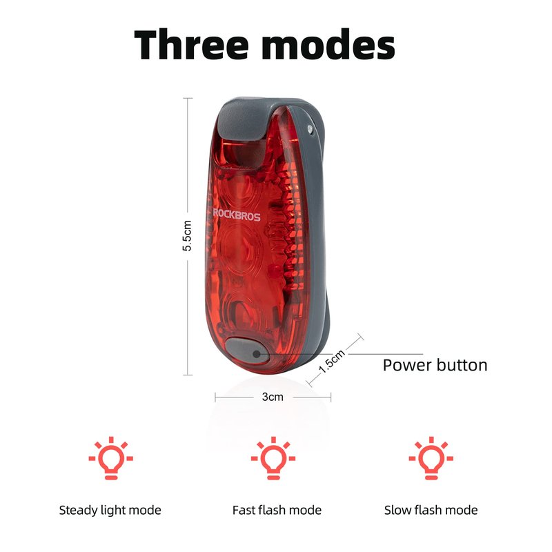 ROCKBROS LED Safety Light Small Bike Lights Rear Bike Tail Light (4 Packs) 3 Modes Waterproof for Runners, Dogs, Bike, Walking and Night Running