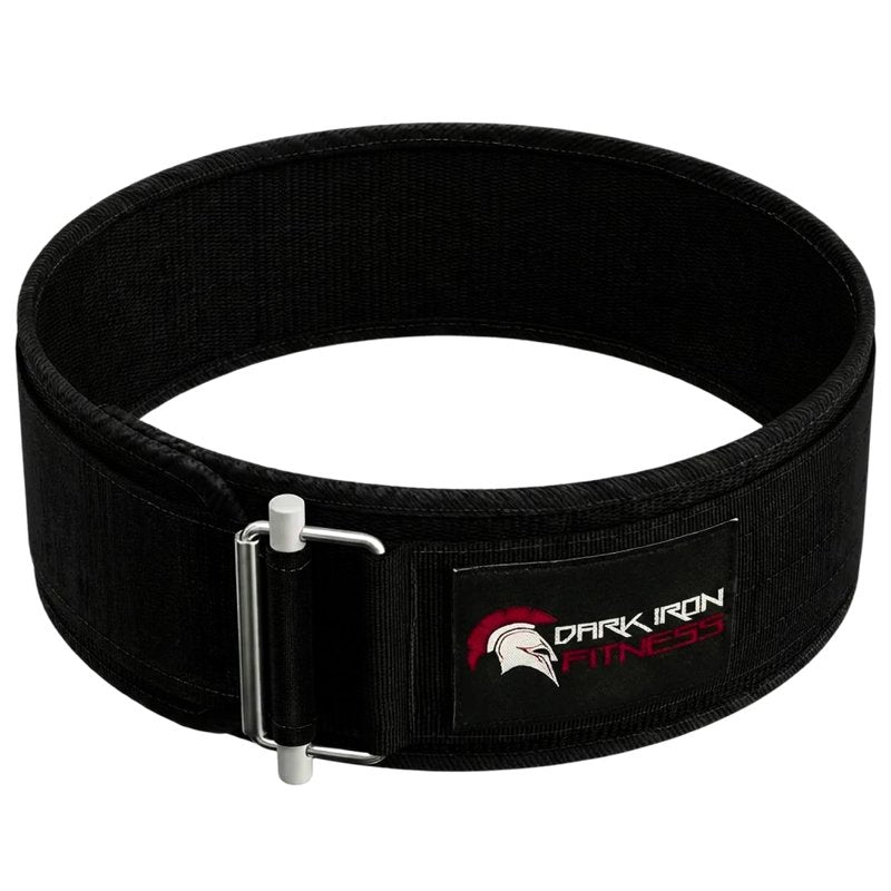 Dark Iron Fitness MED Self-Locking Weight Lifting Belt for Powerlifting, Squats, Premium Gym Core & Back Support, Weightlifting Training Equipment