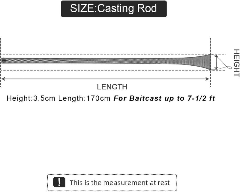 Fishing Casting Rod Socks - Braided Mesh Sleeve Protector for 7.5 FT Rods | Black, 2 Pack