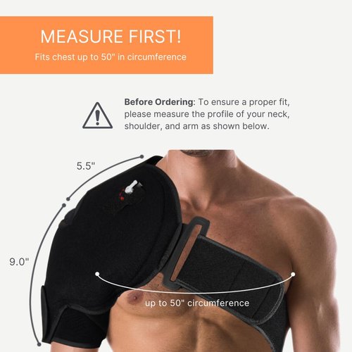 NatraCure Advanced Hot or Cold Therapy Shoulder Ice Pack Wrap, Shoulder Brace for Shoulder Pain Relief - (Heating Pad for Rotator Cuff Injuries, Surgery, Gym Injuries, Baseball, Pitching) - 16032