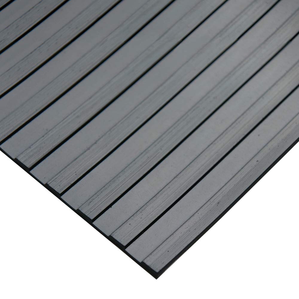 "Wide Rib" Rubber Flooring Mat - 1/8" Thick x 4ft x 6ft - Black Runner Mats