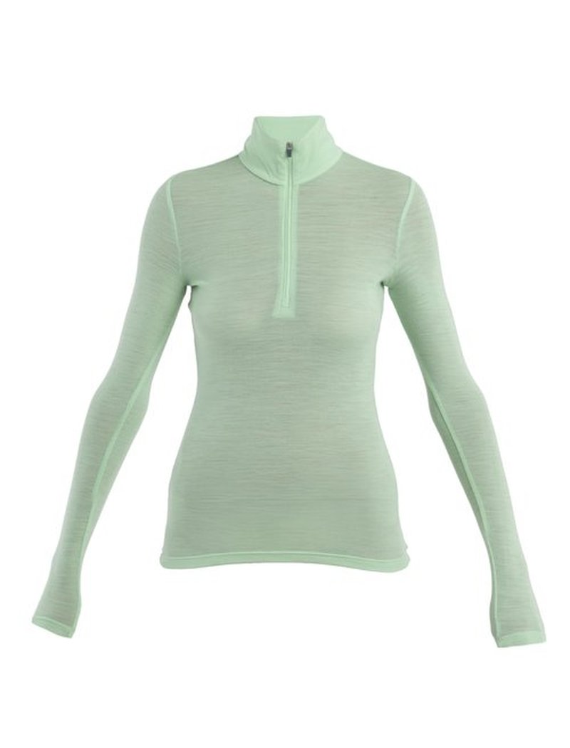 icebreaker Merino Half Zip Thermal Long Sleeve 175gm for Women - Glass - Large