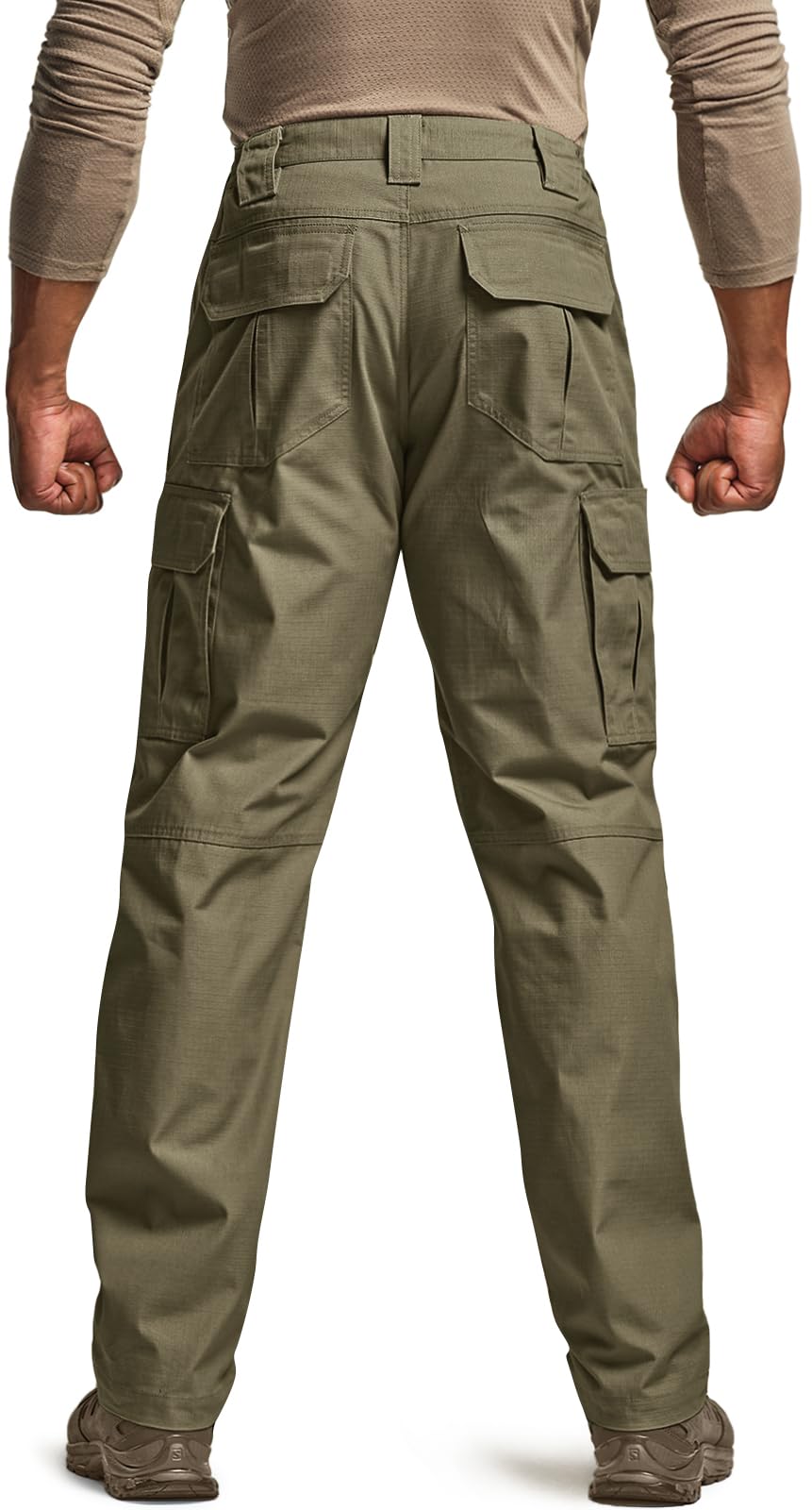 CQR Men's Tactical Pants, Water Resistant Ripstop Cargo Pants, Lightweight EDC Work Hiking Pants, Outdoor Apparel, Raider Soil Green, 30W x 32L