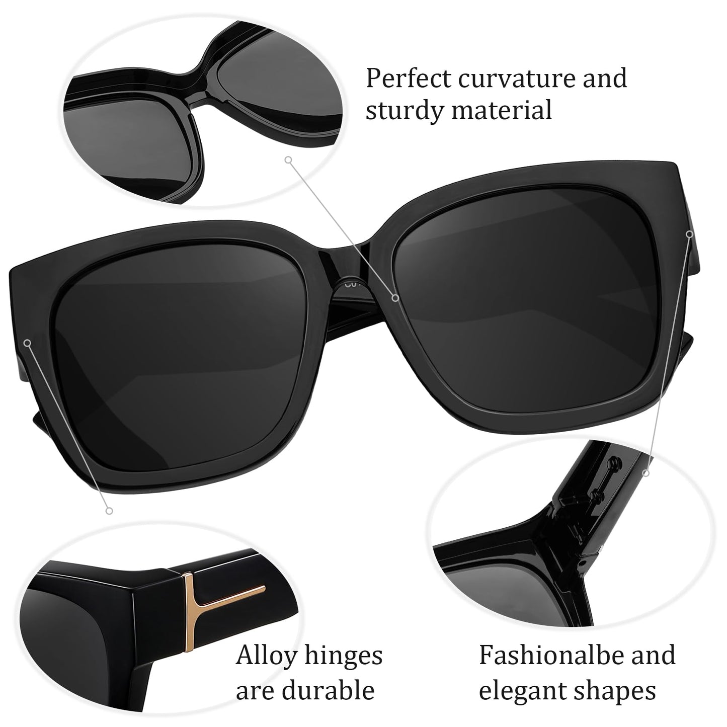 MAIVARDAY 400UV Protection Fit Over Glasses Sunglasses - Comfortable Durable Square Frame with Gradient Lenses