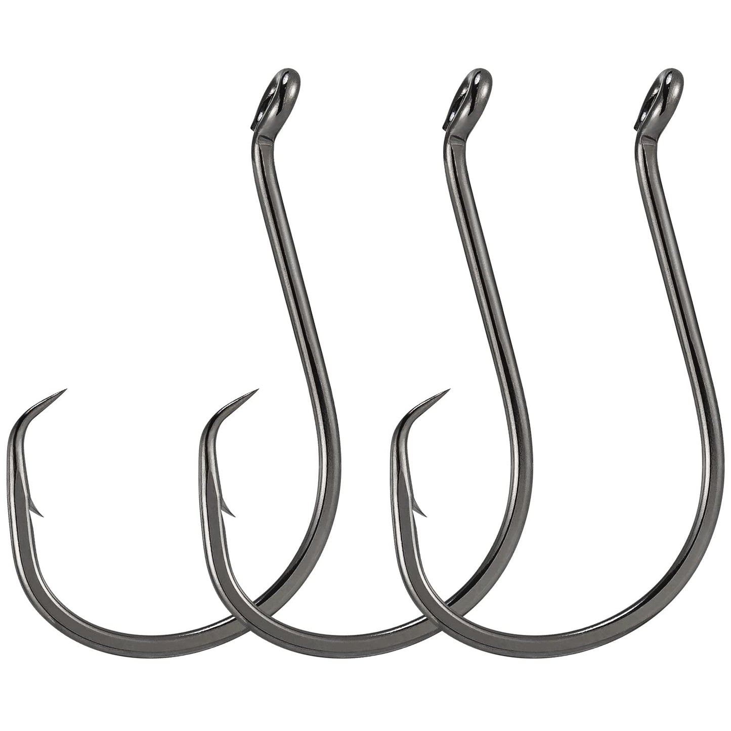 Dr.Fish 100 Pack Octopus Circle Hooks, Saltwater & Freshwater Fishing Hooks, #8-#10/0, Offset, Catfish, Tuna, Striper, Snapper, Bass Fishing #6