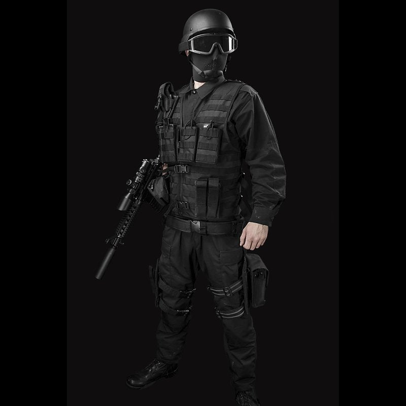 Barska BI12016 Loaded Gear VX-100 Tactical Vest and Leg Platform, Black, One Size