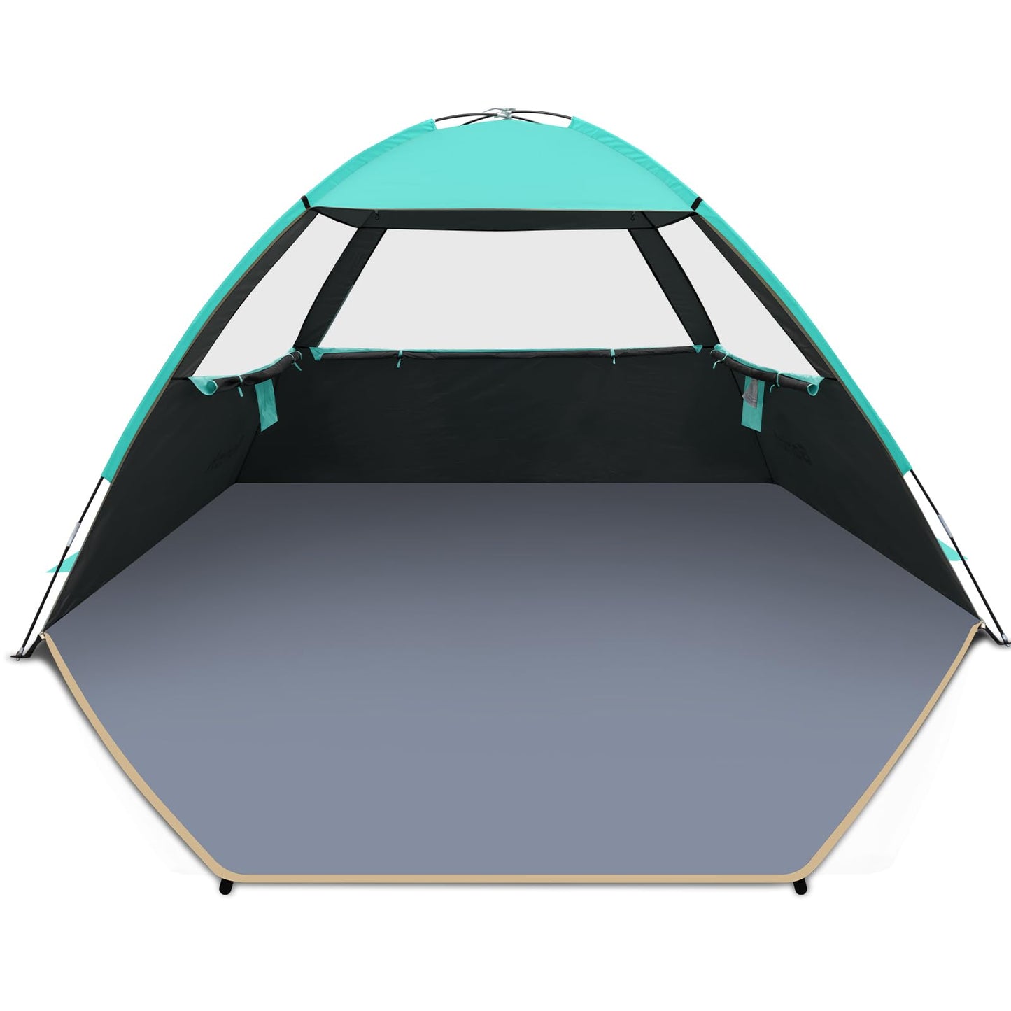 Gorich Beach Tent Sun Shelter for 3/4/6/8/10 Person with UPF 50＋ UV Protection, Lightweight & Easy Setup Beach Shade Canopy, Portable Beach Shade Tent Beach Cabana