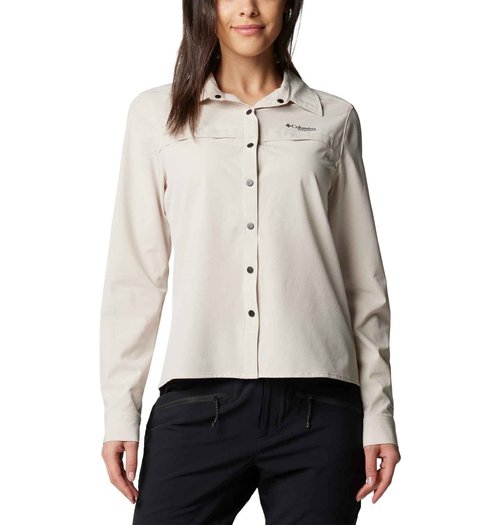Columbia Women's Summit Valley Woven Long Sleeve Shirt, Dark Stone, Large