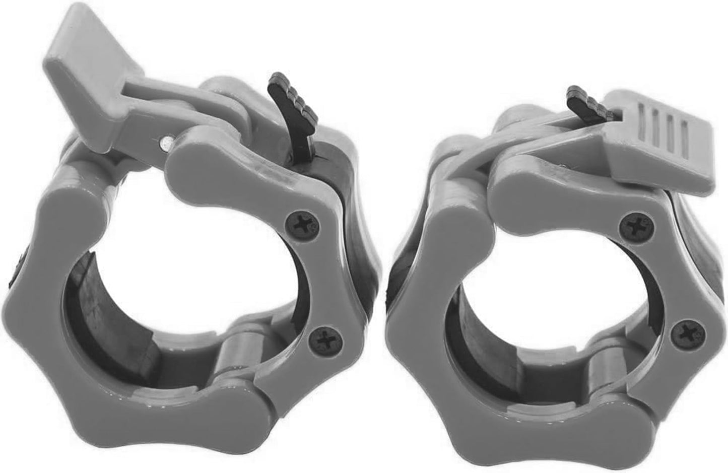 GW Tech Barbell Clamps 2 inch, Heavy Duty Exercise Collars 2" Quick Release Pair of Locking Pro Olympic Weight Bar Plate Locks Collar Clips Weightlifting Fitness Training - Gray