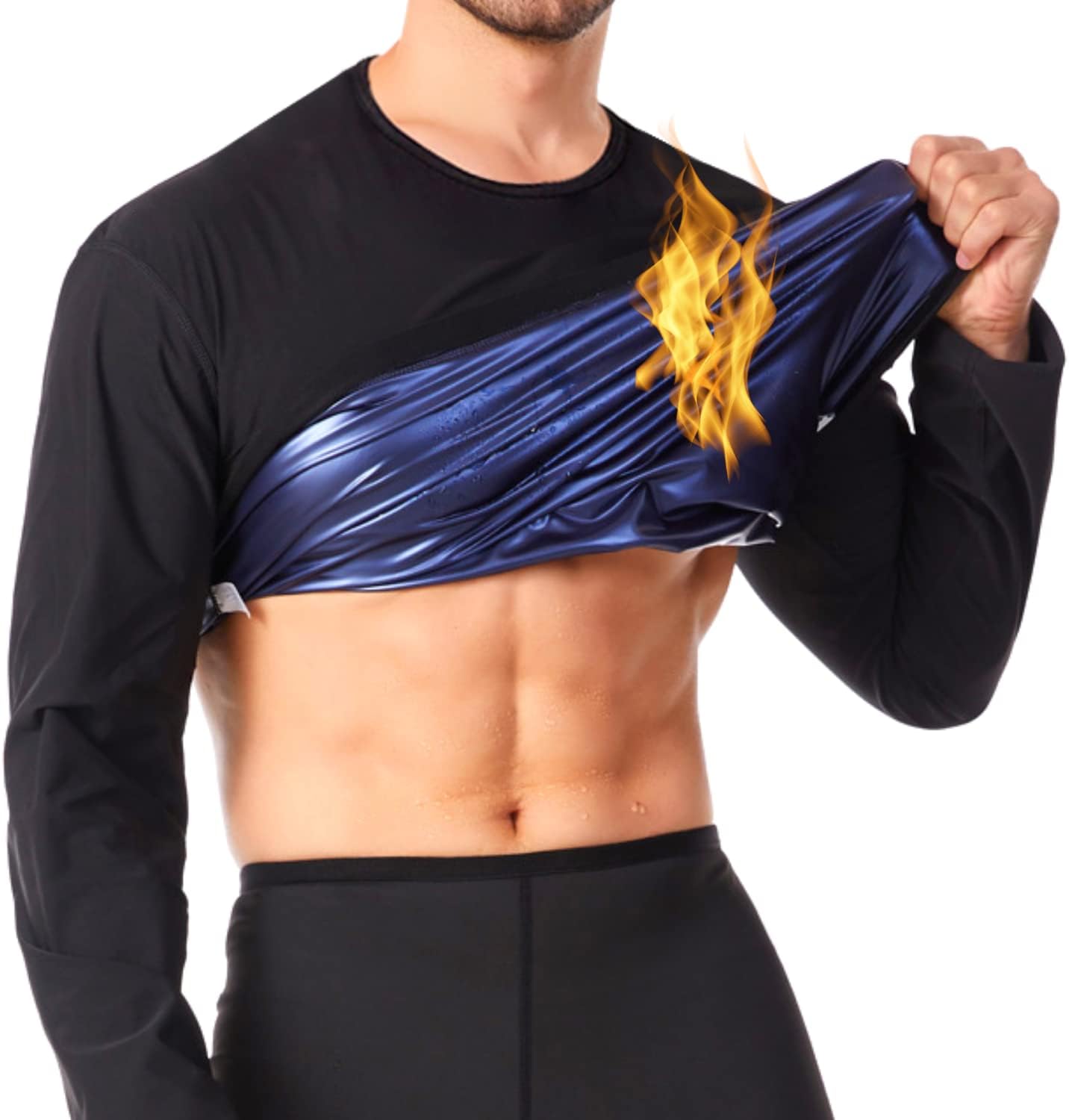 Sauna Sweat Suit for Weight Loss - Men's Long Sleeve Shapewear Trainer | Boxing Top & Waist Vest