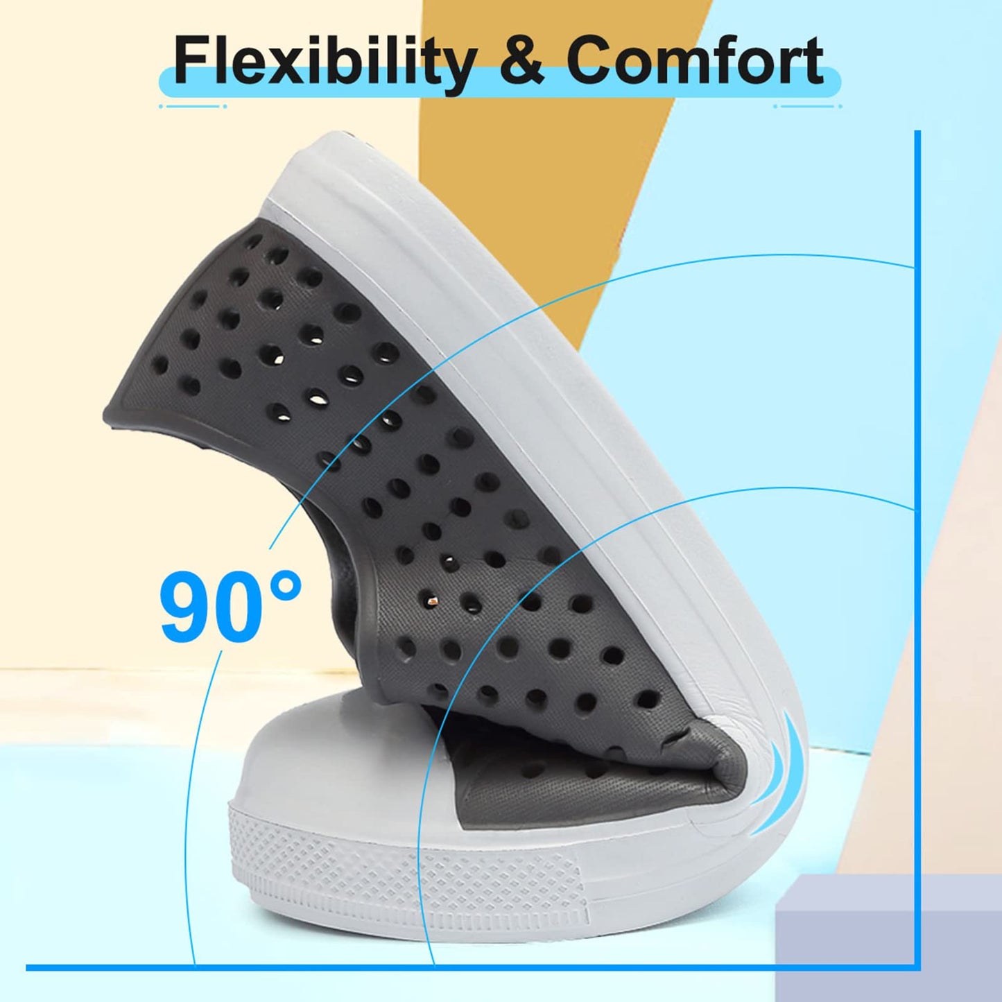 QLZ Toddler Kids Water Shoes for Boys Girls Garden Sandals Rubber Shoes Beach Sneakers, Slip-on Anti-Slip Lightweight Breathable Quick Dry Soft Flexible（Toddler/Little Kid/Big Kid） Dark Grey