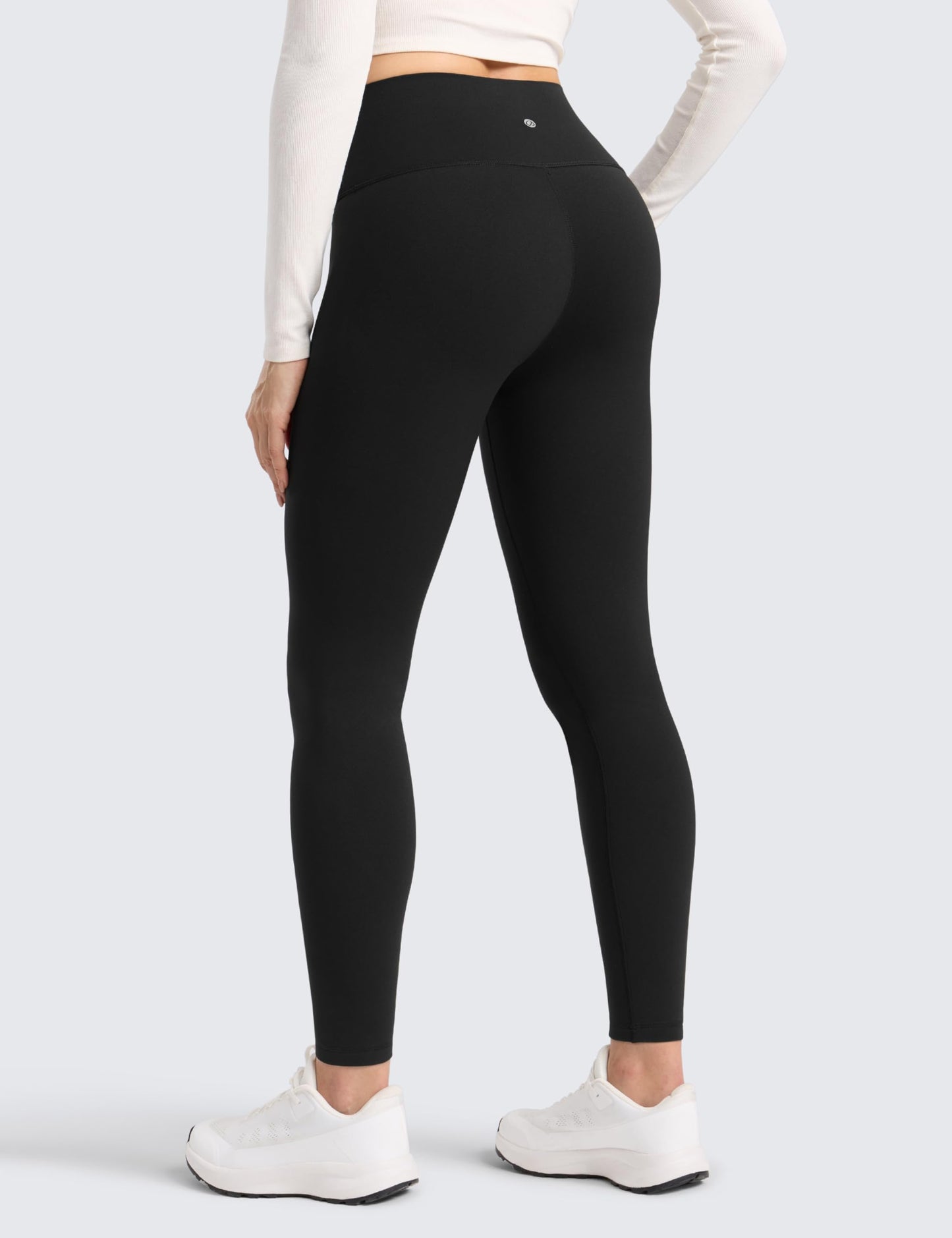 CRZ YOGA Matte Fleece Lined Leggings 28'' Black Medium