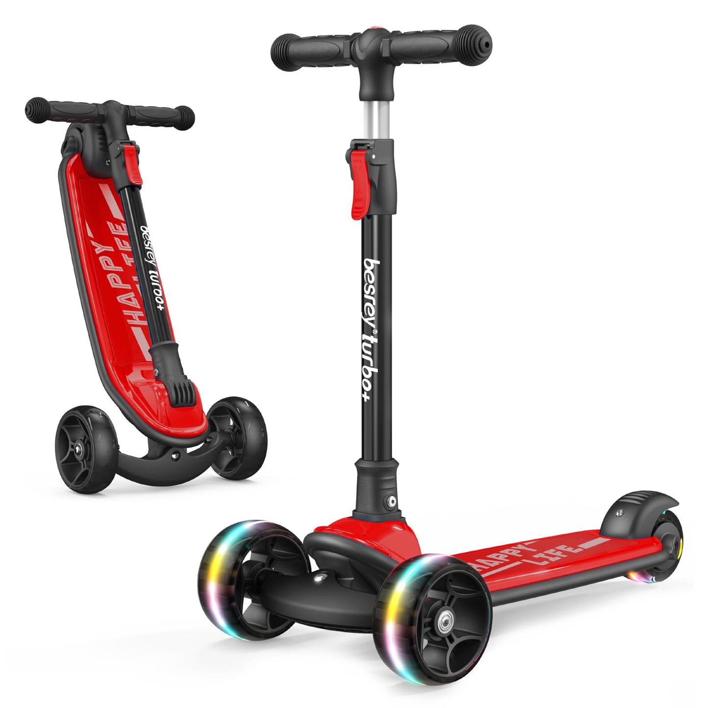 besrey 3 Wheel Scooter for Kids Ages 3-10 with 4 Adjustable Height