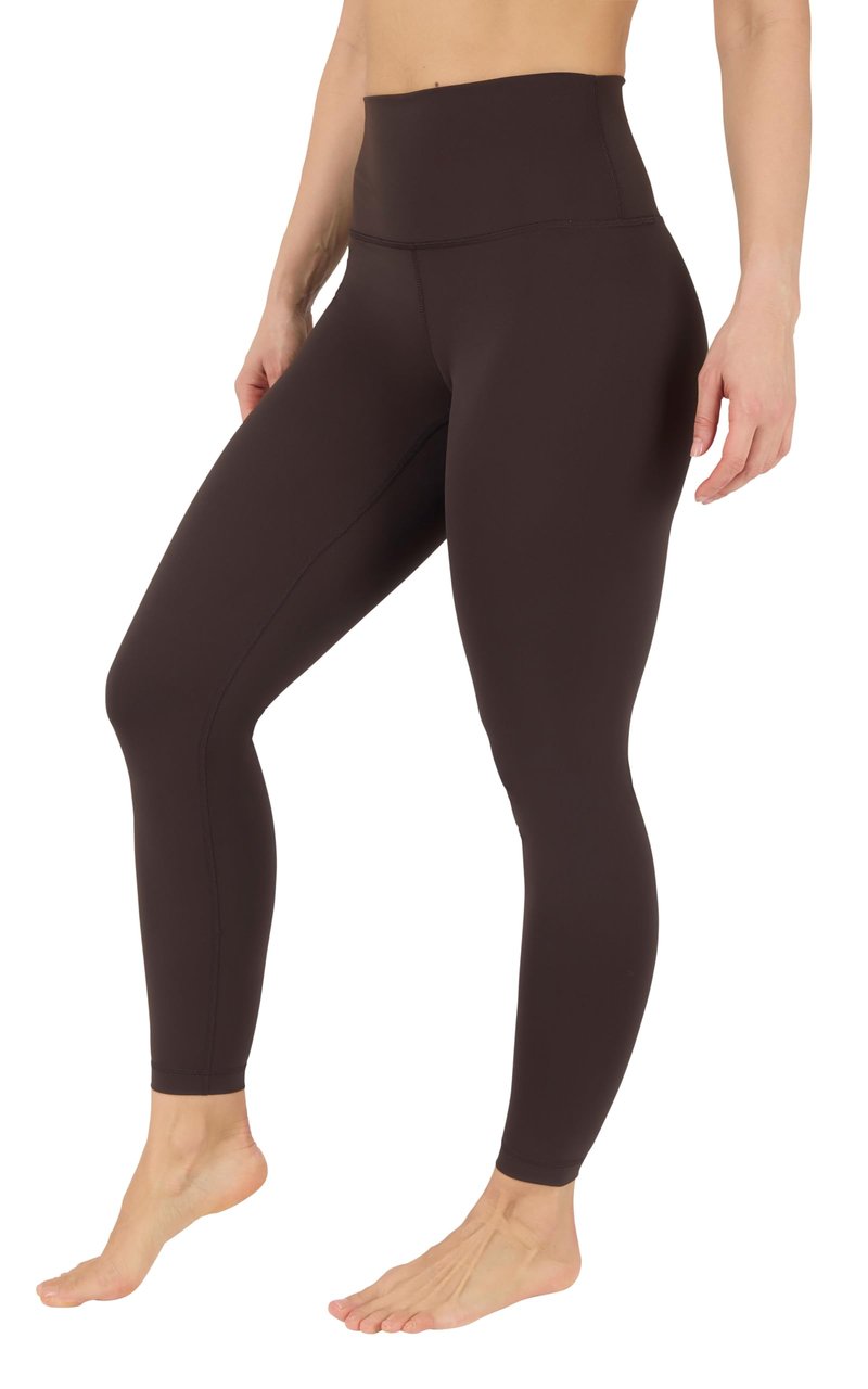 90 Degree By Reflex High Waist Power Flex Tummy Control Leggings - Chocolate Mousse - Medium