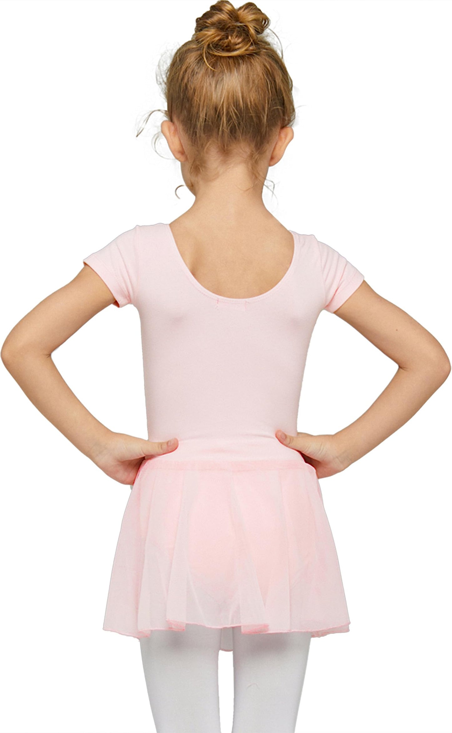 MdnMd Ballet Leotards for Girls Toddler Dance Leotards with Tutu Skirt Outfit Dress Tights (Ballet Pink, Age 4-6 / 4t,5t)