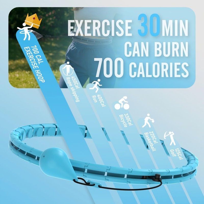 Infinity Weighted Hula Hoop for Adults | 30 Detachable Links for Weight Loss & Fitness