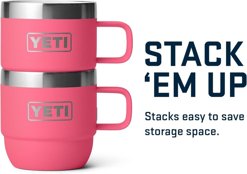 YETI Rambler 6 oz Stackable Mug Set - Stainless Steel Vacuum Insulated Espresso/Coffee Mugs | 2 Pack