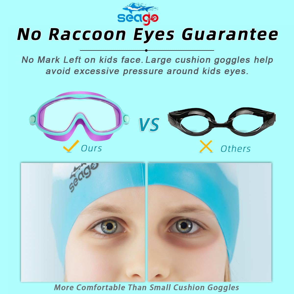 Kids Goggles for Swimming 2 Pack No Leaking Anti-Fog Outer Eye Fit with Wide View UV Protection Crystal Clear Watertight Swim Goggles with nose cover Suitable for Children Youth Boys Girls Age 3 to 14