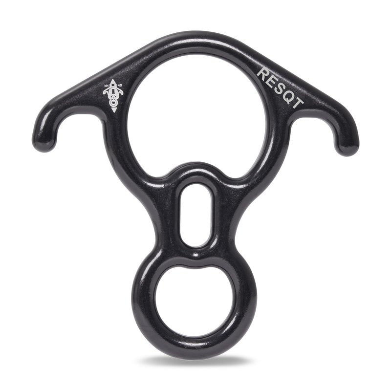 40KN Rescue Figure 8 Descender, Large Bent-Ear Belaying and Rappelling Gear Belay Device for Rock Climbing Peak Rescue 7075 Aluminum Alloy