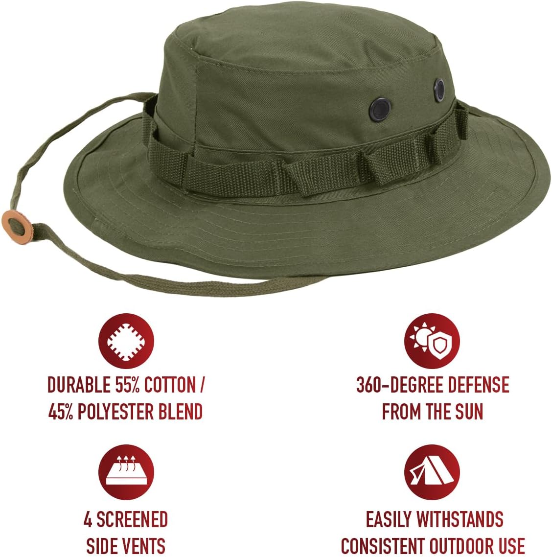 Boonie Hat - Lightweight Sun Protection Hat for Outdoor Activities | Adjustable Size