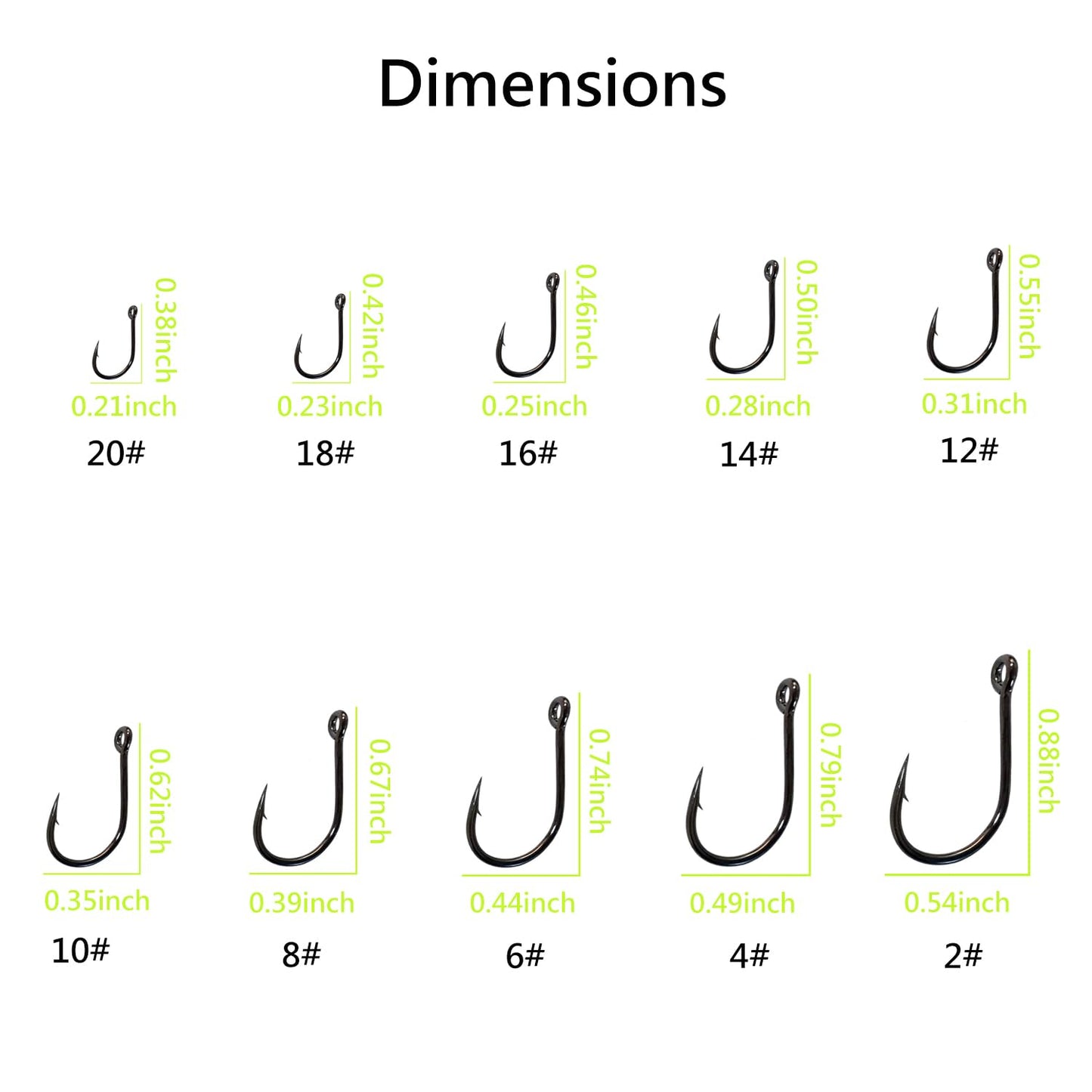 Gxamz 1000pcs 600pcs 300pcs Small Fish Hooks for Freshwater, 10 Specifications of Trout Fishing Hook Set (1000pcs, Black)