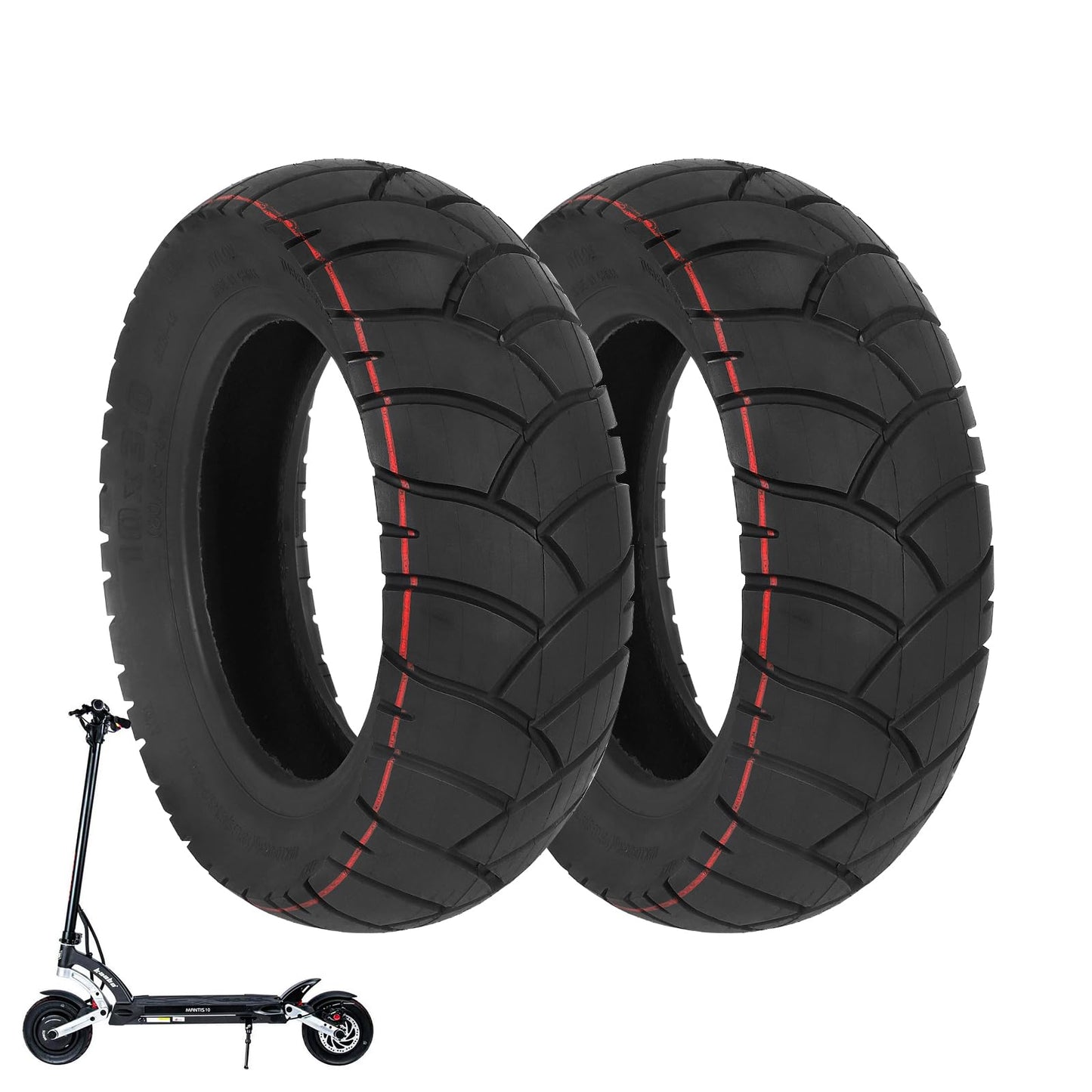 LUCK4U 10*3 city road Vacuum Tire for kugoo M4 pro ZERO 10X Kaabo Mantis 10*3(80/65-6) Tires Scooter for 10 Inch Electric Scooter Tubeless Wider and Thicker Tires Non-Slip Spare Wheels for Scooter