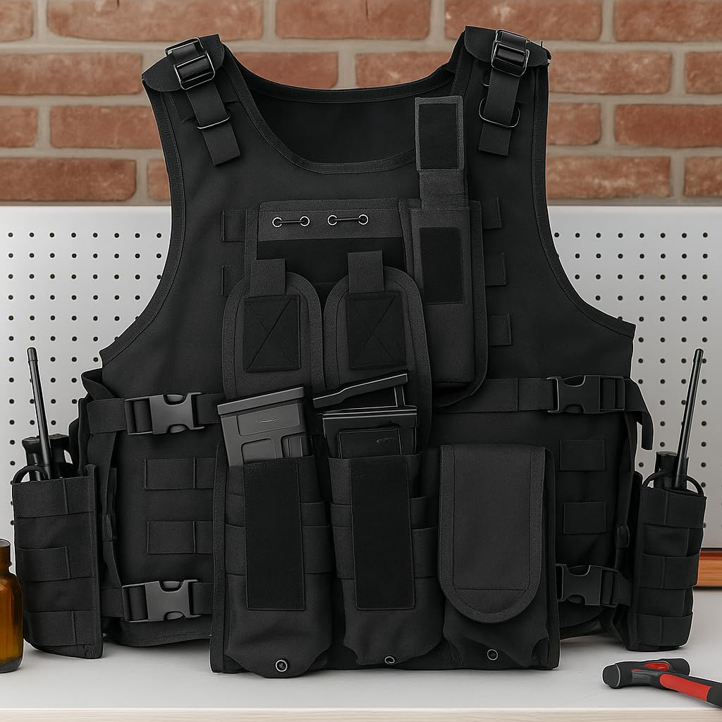 Marmot Tactical Vest Airsoft Vest Paintball Vest Adjustable, Durable Construction with Detachable Pouches