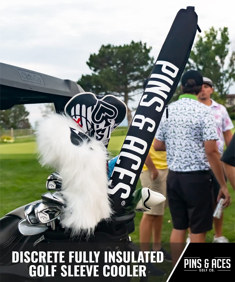 Pins & Aces Golf Co. Black 7 Can Beer Cooler