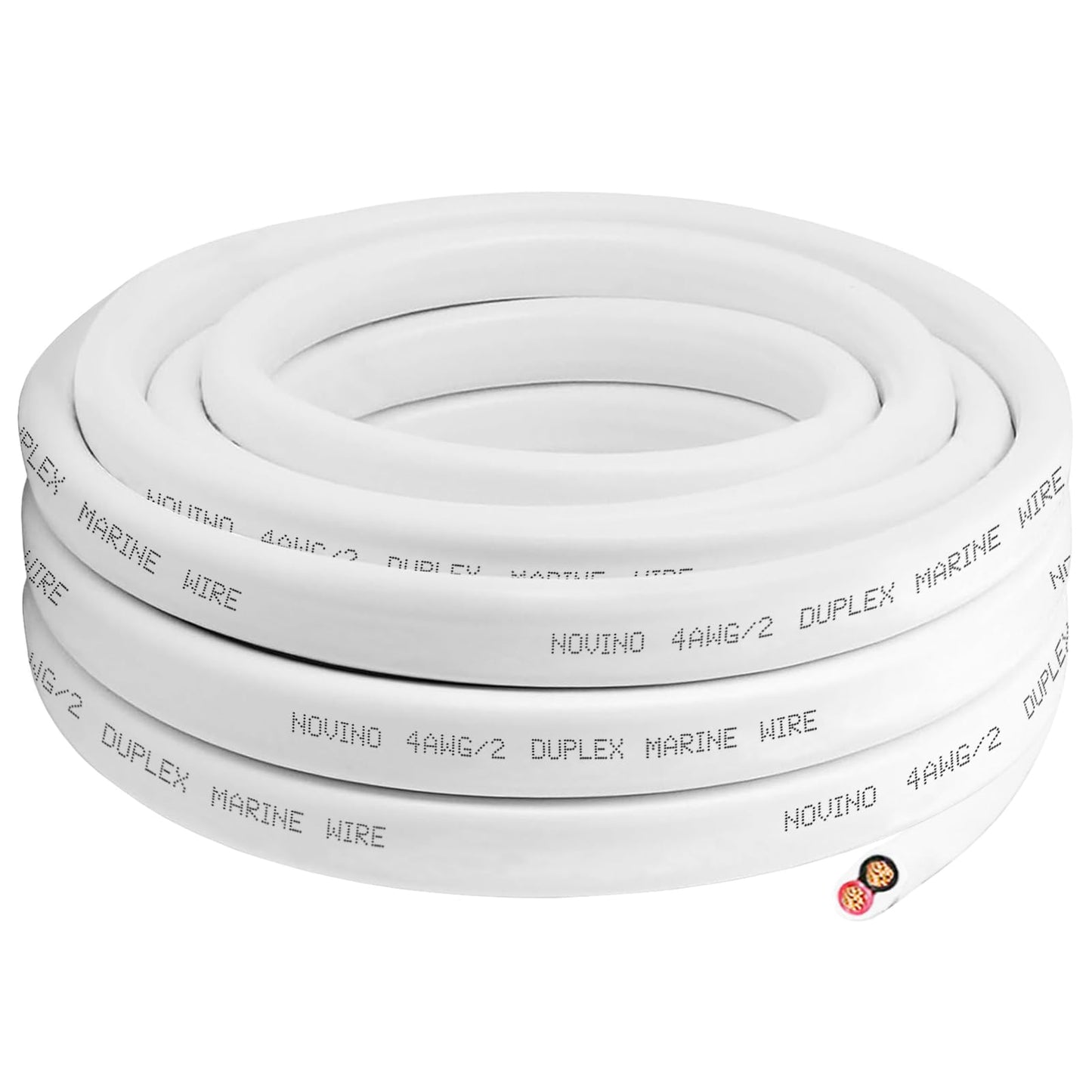 8 Gauge Marine Wire Duplex Marine Grade Wire,8 AWG 50ft Tinned Copper Oxygen-Free Insulated Red& Black Electrical Cable for Boat/Automotive/RV/Camper/Trailer