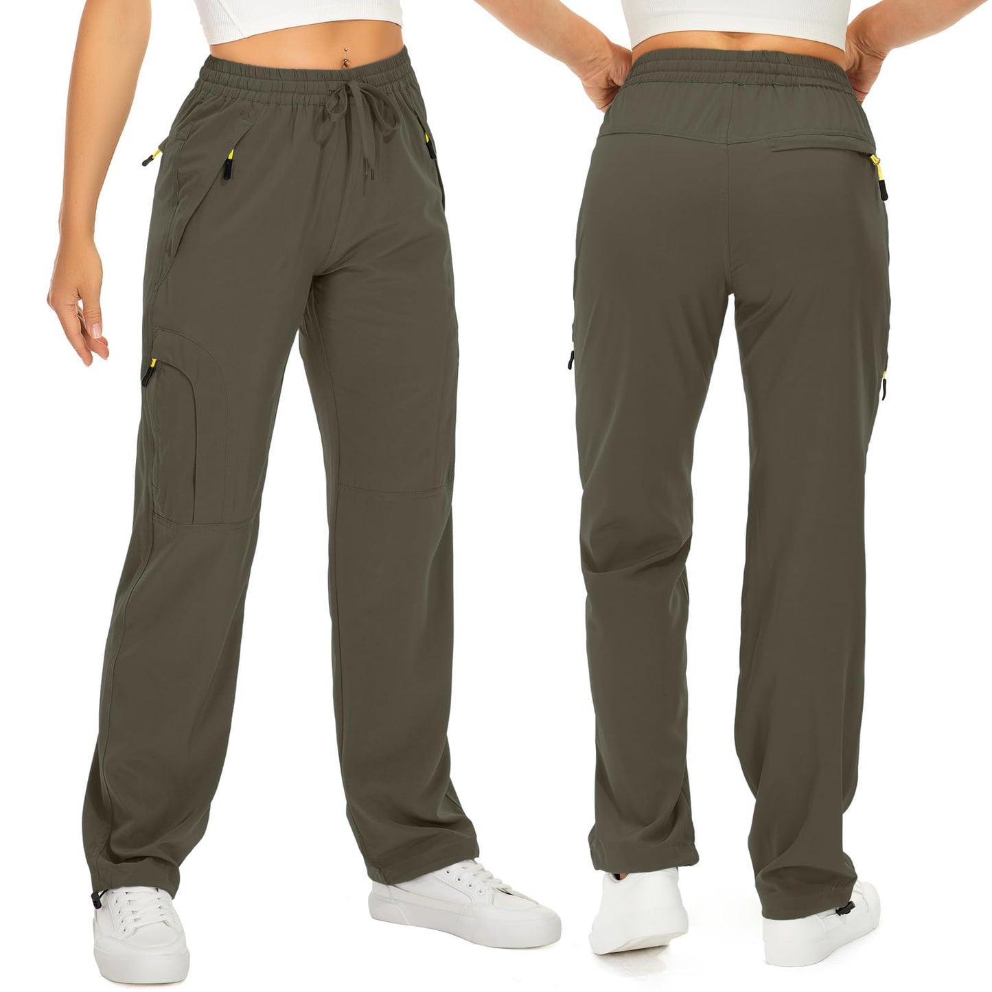 Toomett Women's Hiking Cargo Pants Quick Dry UPF50+ Outdoor Pants for Women Fishing Safari Travel Pants with Pockets,6608, Light Brown,XS