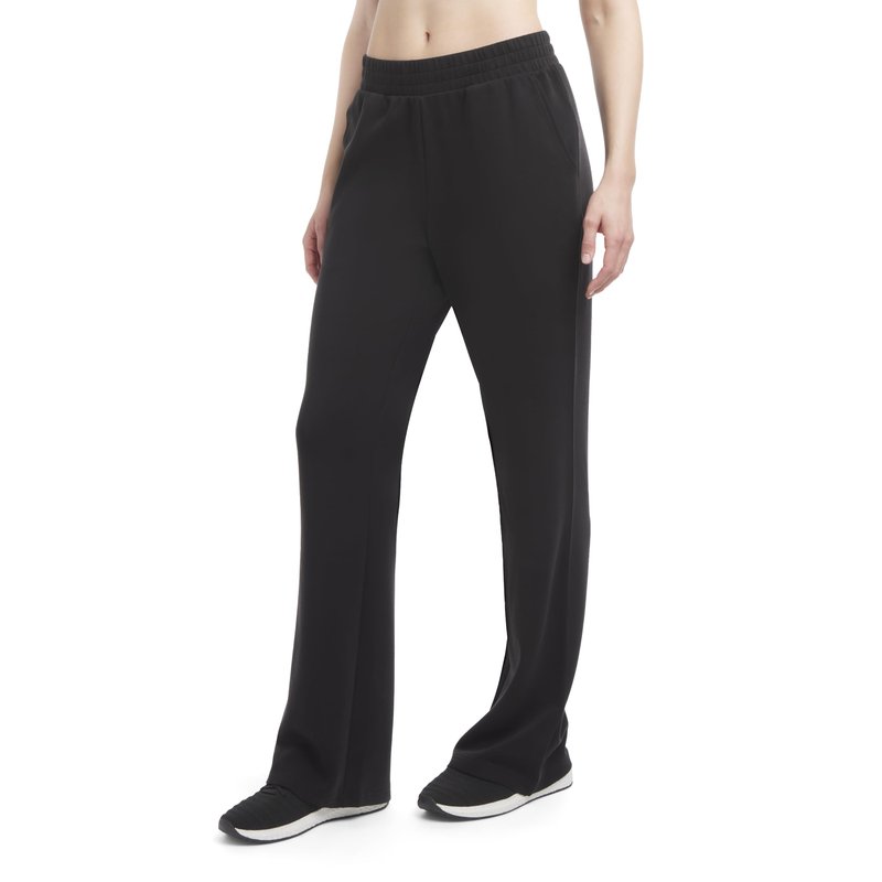 Danskin Women's Cloud Flare Leg Sweatpants with Pockets, Black Salt, X-Small