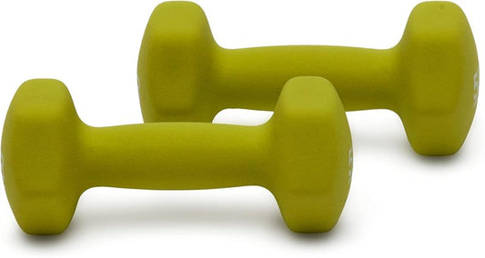 Neoprene Dumbbell Hand Weights - Perfect for Exercise & Muscle Toning | 5 lb Pair