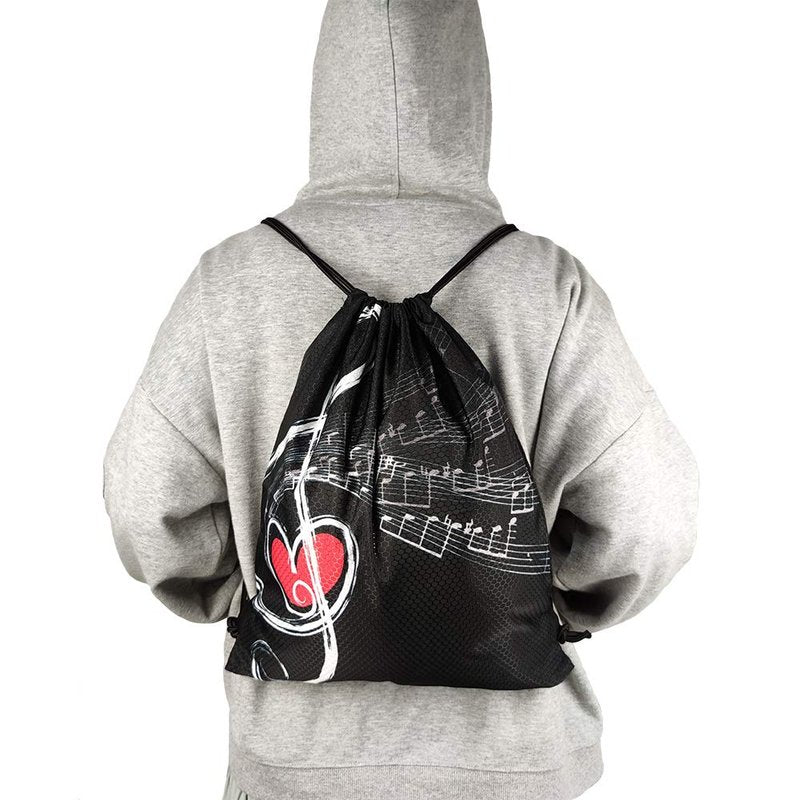 Treble Love And Music Notes Unisex Drawstring Backpack Bag Sport Gym Travel Sackpack