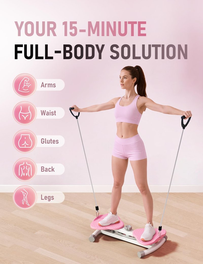 Karimonox Waist Twister Machine for Body Toning, Fat Burning, Supports 300 lbs, Noiseless, Anti-Slip, Compact Portable for Home, Gym, Apartment, Office